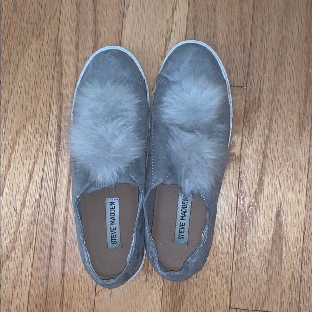 Steve Madden gray slip ons